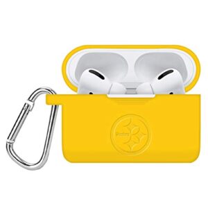 game time pittsburgh steelers engraved silicone case cover compatible with apple airpods pro (yellow)
