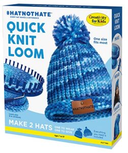 creativity for kids hat not hate quick knit loom - create 2 diy knitted beanie hats with lion brand yarn