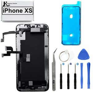 full screen replacement oled 3d touch assembly with pre-installed ear speaker and proximity sensor with frame adhesive and repair tools for iphone xs 5.8 inch
