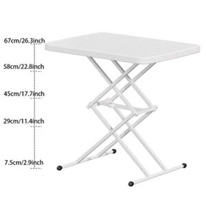 TOE Computer Desk Multifunctional Portable Study Writing Desk Adjustable Folding Laptop Desk Learning Desk with Drawer Stand for Home Office (Color : White)