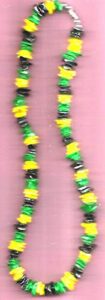 18" rose clam shell necklace- for teen ages color black, yellow and green