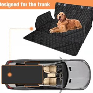 PETICON SUV Cargo Liner for Dogs, Waterproof Pet Cargo Cover Dog Seat Cover Mat for SUVs Sedans Vans with Bumper Flap Protector, Non-Slip, Large Size Universal Fit, Black