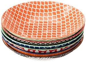 certified international soho all purpose porcelain bowls, set of 6, multicolor