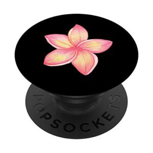 pink plumeria flower popsockets grip and stand for phones and tablets