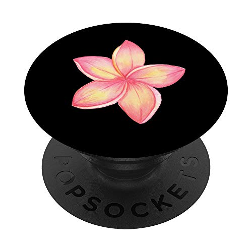 Pink Plumeria Flower PopSockets Grip and Stand for Phones and Tablets