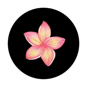 Pink Plumeria Flower PopSockets Grip and Stand for Phones and Tablets