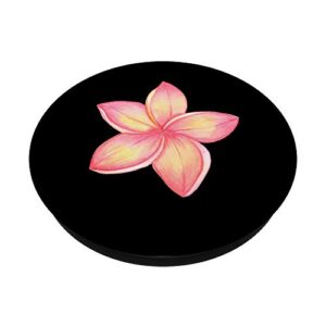 Pink Plumeria Flower PopSockets Grip and Stand for Phones and Tablets