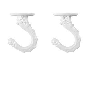 qmseller 2 sets metal ceiling hooks, heavy duty swag ceiling hooks with hardware for hanging plants/chandeliers/wind chimes/ornament (white color)