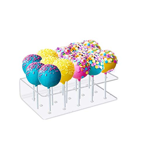 2 Pack Acrylic Cake Pop Stand Display 15 Hole Lollipop Display Stand Tray Decorating Kit for Weddings Baby Showers Birthday Party Anniversaries Halloween Christmas Candy Decorative