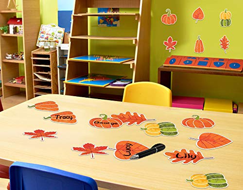 Hohomark 36 PCS Thanksgiving Cutouts Classroom Decorations,Fall Pumpkin Maple Leaves Cut-Outs Decorations for Bulletin Board Classroom School Autumn Theme Party