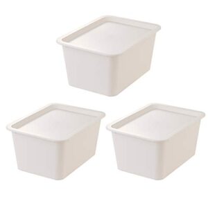 lunmore small storage box bin container cube organizer set stackable storage basket shelf organizer pack of 3