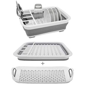 dish drying rack collapsible dish rack and drainboard set foldable portable dish drainer dinnerware organizer rack folding tableware storage rack cutlery rack for kitchen counter rv camper accessories