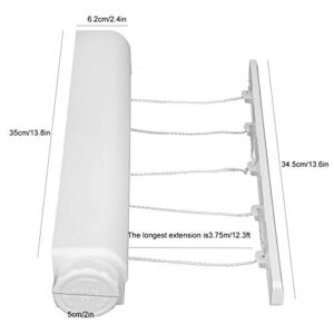 Liyeehao Retractable Clothesline, Easily Fixed Between Two Walls Easy to Use Telescopic Indoor Clothesline, for Bathrooms Kitchens Home Balconies(Five Ropes)