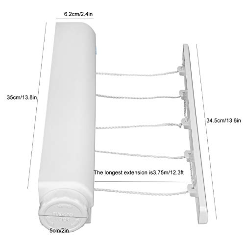 Liyeehao Retractable Clothesline, Easily Fixed Between Two Walls Easy to Use Telescopic Indoor Clothesline, for Bathrooms Kitchens Home Balconies(Five Ropes)