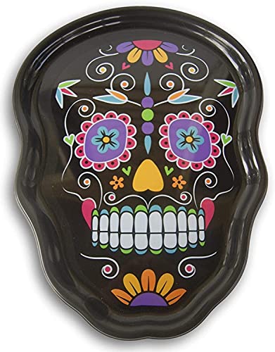 Día de Los Muertos Day of The Dead Melamine Sugar Skull Treats Tray - 10.5 Inch x 14.5 Inches