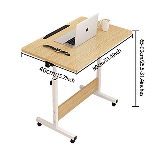 Multifunctional Desk Movable Computer Laptop Desk Study Writing Desk Adjustable with Keyboard Tray for Home Office (Color : Beige)