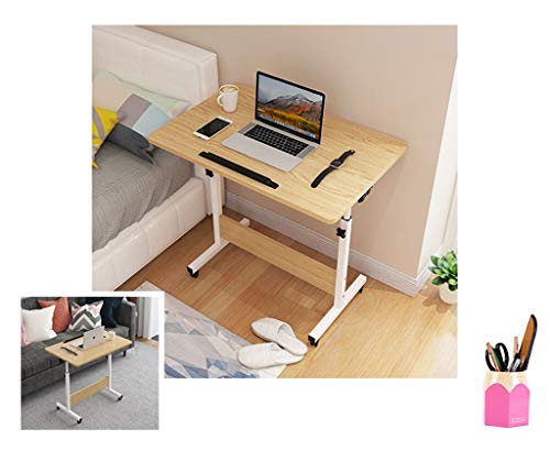 Multifunctional Desk Movable Computer Laptop Desk Study Writing Desk Adjustable with Keyboard Tray for Home Office (Color : Beige)