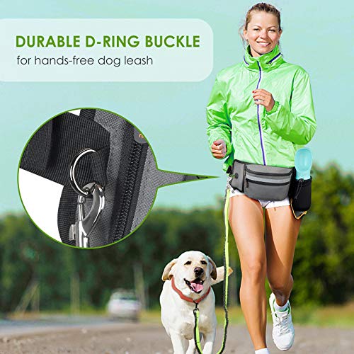 MalsiPree Dog Treat Pouch for Training – Built in Poop Bag Dispenser with Hidden Water Bottle Holder, Hands Free Waist Belt Fanny Pack Great for Puppy Class, Travel, Running, Walking, Hiking