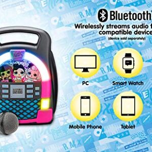 LOL Surprise! Remix OMG Bluetooth Karaoke Machine MP3 Player Portable with LED Disco Light Show, Store Hours of Music with Built in Memory, Record, Real Working Microphone, USB Port