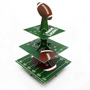 friday night super bowl football party cardboard cupcake stands mini cake stand reusable kid birthday baby shower football theme party supplies dessert stand