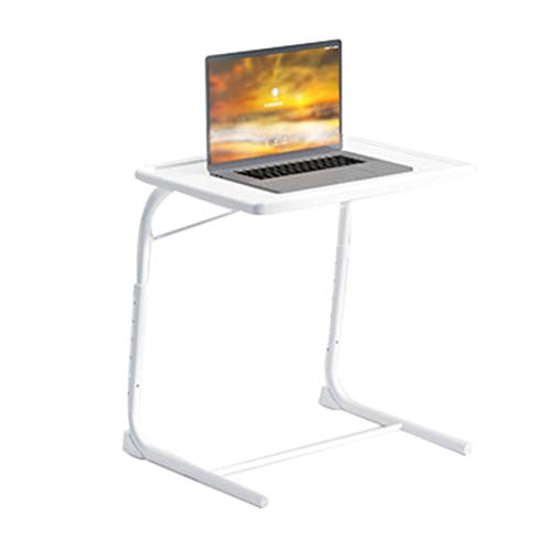 TOE Computer Desk Multifunctional Portable Study Writing Desk Adjustable Folding Laptop Desk Learning Desk for Home Office (Color : White)