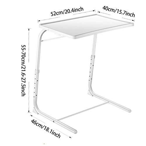 TOE Computer Desk Multifunctional Portable Study Writing Desk Adjustable Folding Laptop Desk Learning Desk for Home Office (Color : White)