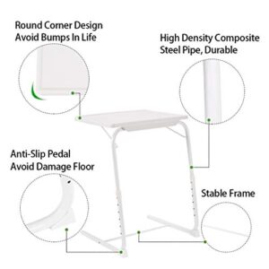 TOE Computer Desk Multifunctional Portable Study Writing Desk Adjustable Folding Laptop Desk Learning Desk for Home Office (Color : White)