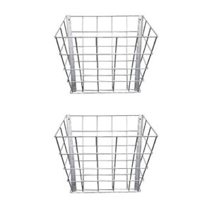rugged ranch sggbf wall mounted rustproof galvanized steel sheep, goat, horse, rabbit, guinea pig, and cow livestock hay feeder rack, silver (2 pack)