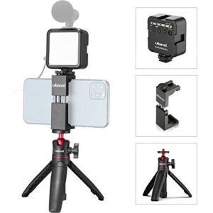 ULANZI Smartphone Vlogging Kit with Adjustable Handle Grip, Mini Tripod, Dimmable LED Light - YouTube, TIK Tok, Vlogging Equipment for iPhone/Android Smartphone Video Kit (ST-02S)