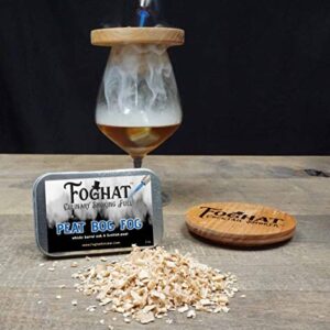 Peat Bog Fog - Foghat Culinary Smoking Fuel | Infuse Wine, Whiskey, Cheese, Meats, BBQ, Salt | Luxury Wood Smoking Chips for Portable Smoker, Smoking Gun, Glass Cloche or Foghat Cocktail Smoker