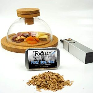 Peat Bog Fog - Foghat Culinary Smoking Fuel | Infuse Wine, Whiskey, Cheese, Meats, BBQ, Salt | Luxury Wood Smoking Chips for Portable Smoker, Smoking Gun, Glass Cloche or Foghat Cocktail Smoker