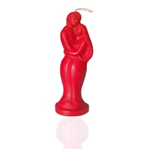 rajasthaniartdecor man woman colour love couple home décor candle size 5.5 inches (red)