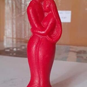 Rajasthaniartdecor Man Woman Colour Love Couple Home Décor Candle Size 5.5 Inches (Red)