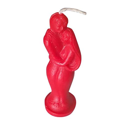 Rajasthaniartdecor Man Woman Colour Love Couple Home Décor Candle Size 5.5 Inches (Red)