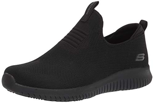 Skechers Women's Slip on Athletic Food Service Shoe, Black, 8