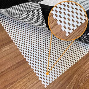 non-slip rug pad gripper - 2 x 8 ft anti skid carpet mat, provides protection for hardwood floors and hard surfaces, extra strong grip and thick padding for safe and in place your area rugs & runners