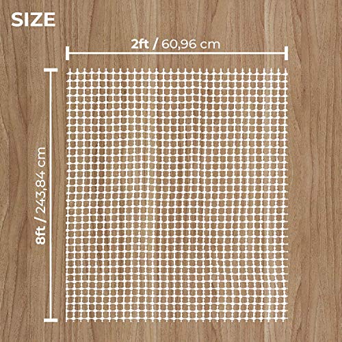 Non-Slip Rug Pad Gripper - 2 x 8 Ft Anti Skid Carpet Mat, Provides Protection for Hardwood Floors and Hard Surfaces, Extra Strong Grip and Thick Padding for Safe and in Place Your Area Rugs & Runners