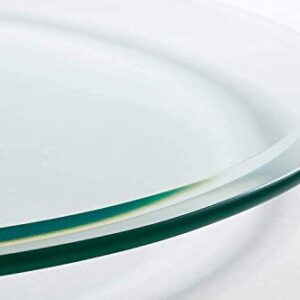 All Safe Glass 26" Round Tempered Glass Table Top 1/2" Thick Bevel Edge - Clear