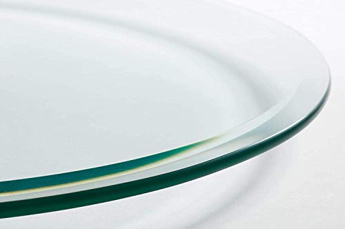 All Safe Glass 26" Round Tempered Glass Table Top 1/2" Thick Bevel Edge - Clear