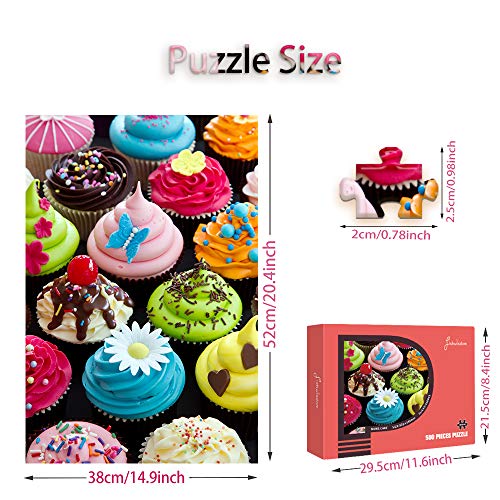 500 Pieces Assorted Cupcake Jigsaw Puzzle for Adults and Kids Big Size Gift Idea