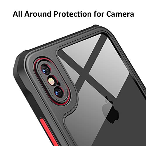 TENOC Phone Case Compatible for iPhone Xs Max Case, Clear Back Cover Bumper Cases for Xs Max 6.5-Inch, Black