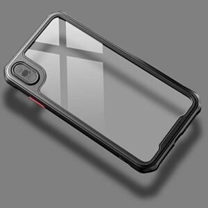 TENOC Phone Case Compatible for iPhone Xs Max Case, Clear Back Cover Bumper Cases for Xs Max 6.5-Inch, Black