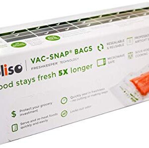 Oliso Pro VAC-SNAP Bags for Oliso Vacuum Sealers (28 Medium 1 Quart Bags, 20 Large 1 Gallon Bags, 6 Jumbo 2 Gallon Bags)