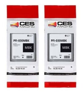 ces imaging canon replacement pfi-030mbk matte black 2-pack 55ml ink tanks in retail package