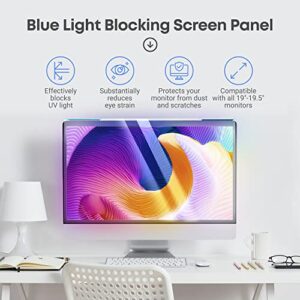 VINTEZ Universal Blue Light Blocking Screen Protector Panel for 19, 19.5 inch Diagonal LED PC Monitor Anti-UV Eye Protection Filter Film - Widescreen Monitor Frame Hanging Type (W 17.3" X H 11.4")