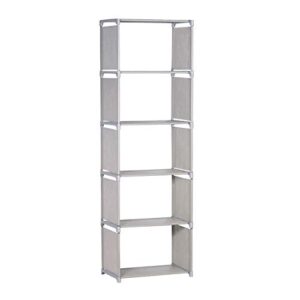 NiceAI Bookshelf Lightweight Slim Modern Bookcase Metal Framework Children's Room Arrangement Toys Office A4 File Books Kitchen Clothing Storage Rack Gray