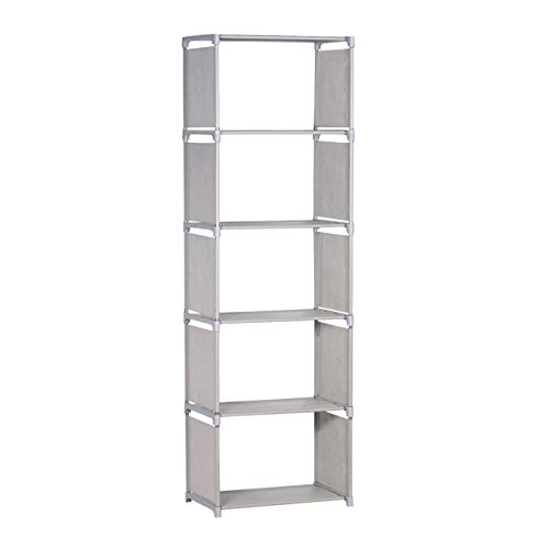 NiceAI Bookshelf Lightweight Slim Modern Bookcase Metal Framework Children's Room Arrangement Toys Office A4 File Books Kitchen Clothing Storage Rack Gray