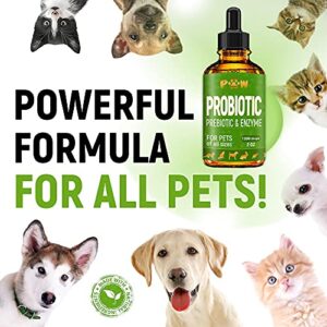 Probiotic for Dogs with Natural Digestive Enzymes. A Prebiotics + Digestive Enzyme product for dogs + Pumpkin. 120 Servings. Diarrhea & Upset Stomach Relief + Gas, Constipation, and Allergy Relief.