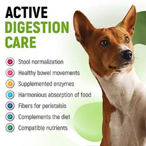 Probiotic for Dogs with Natural Digestive Enzymes. A Prebiotics + Digestive Enzyme product for dogs + Pumpkin. 120 Servings. Diarrhea & Upset Stomach Relief + Gas, Constipation, and Allergy Relief.