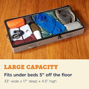 storageLAB Underbed Storage Containers, Storage Bin for Clothes, Blankets, Shoes and Pillows, Closet, Home, and Bathroom Organization